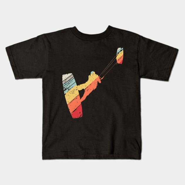 Kite Boarding Kiteboarder Retro Vintage Kids T-Shirt by MarkusShirts